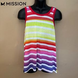 MIssion Striped Tank Top XL Gently worn Made in USA